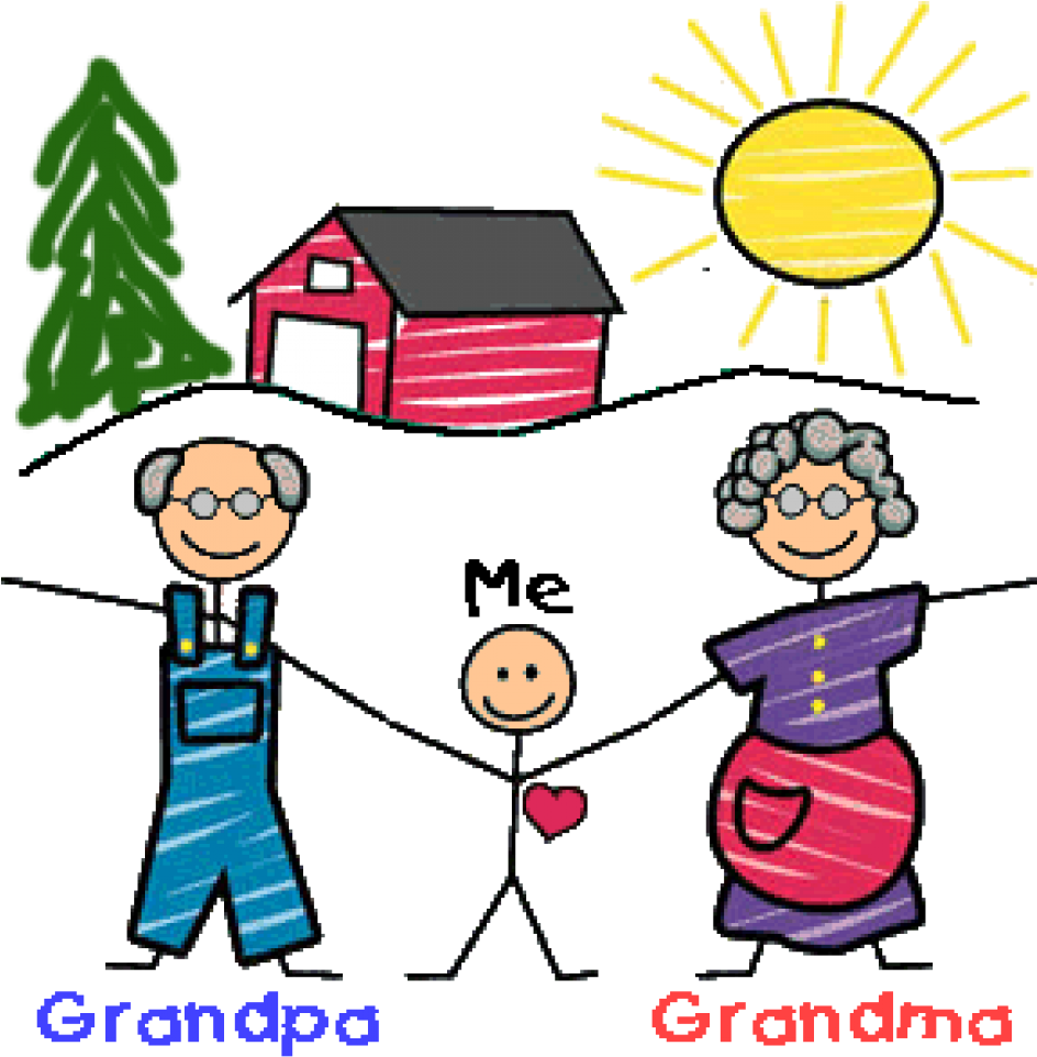 Breakfast Clipart Grandparent - Outline Pictures Of Grandparents - Png Download (943x980), Png Download
