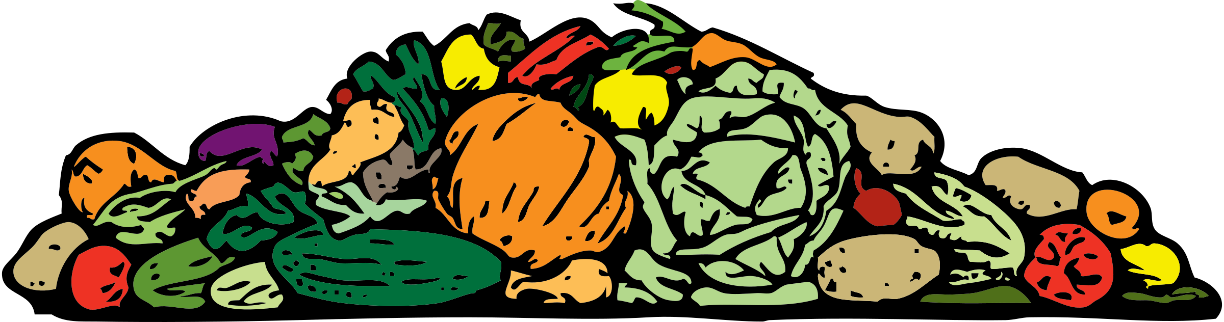 Tras El Verano, Hay Que - Pile Of Vegetables Clipart (2400x632), Png Download
