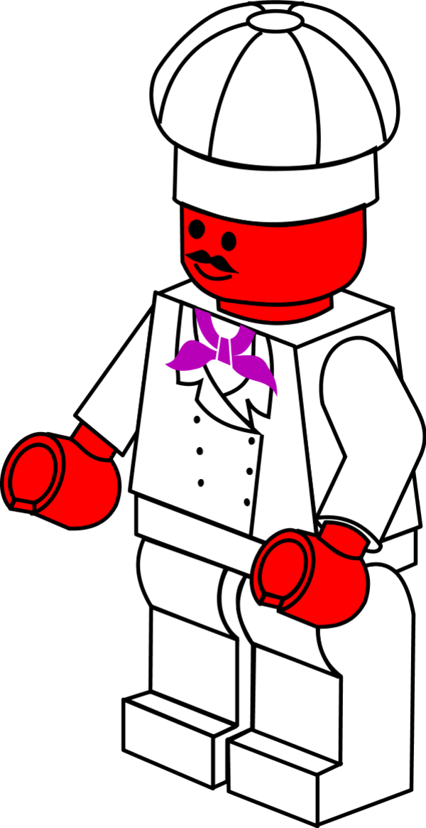 Lego Town Chef - Kids Police Officers Coloring Clipart (600x1165), Png Download