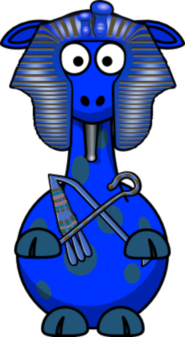Giraffe Pharaoh Egypt Egyptian - Cartoon Buffalo Clipart (600x1091), Png Download