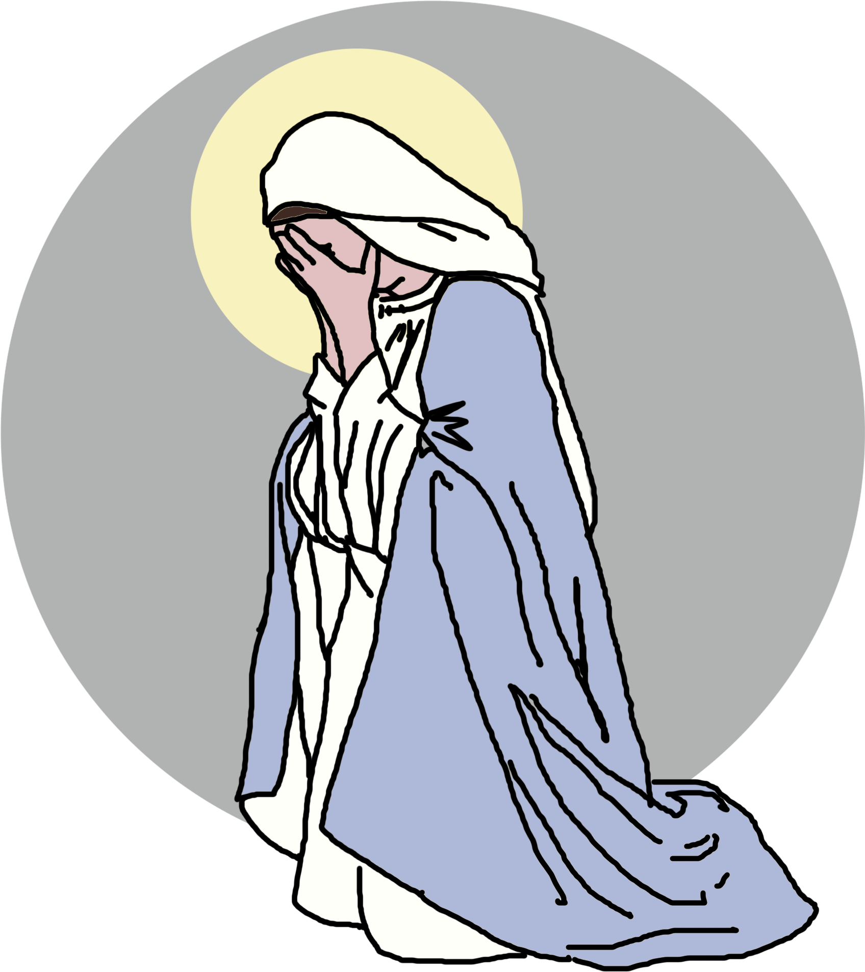 Tomb Drawing Morning Image Freeuse Library Crying Mary Transparent