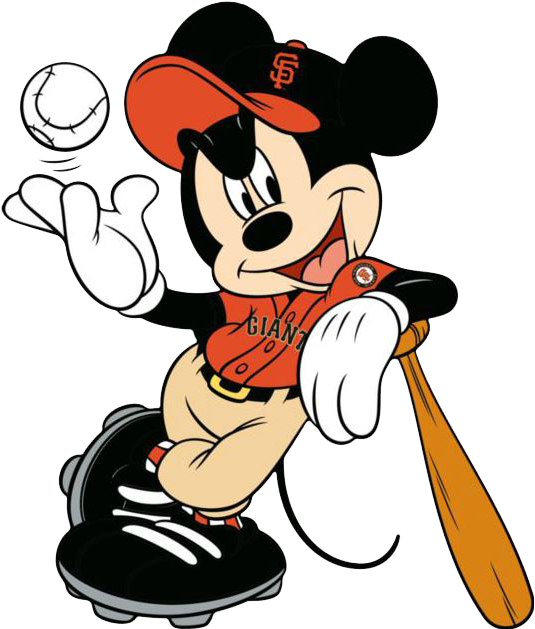 Sf Giants Clip Art - New York Yankees Mickey Mouse - Png Download (547x646), Png Download