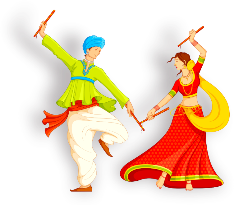 Online Wedding Invitation Video - Dandiya Vector Clipart (917x717), Png Download