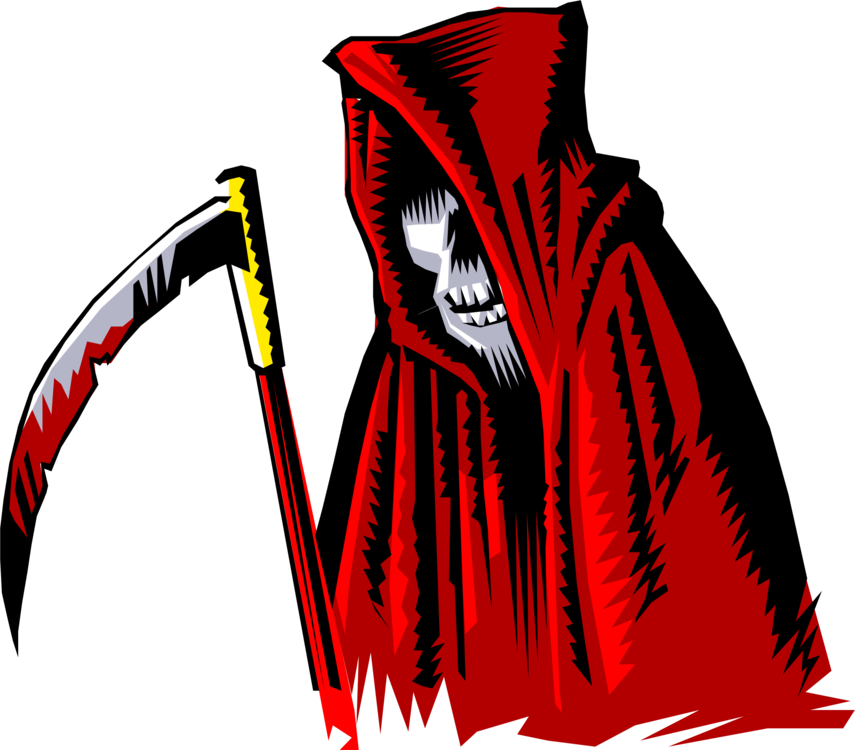 Death Halloween Wikimedia Commons - Animated Grim Reaper No Background Clipart (855x750), Png Download