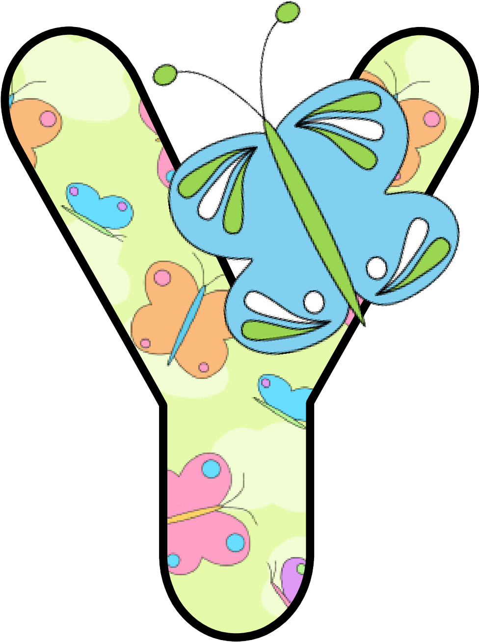 Ch B Alfabeto Mariposas De Kid Sparkz - Alphabet Letters With Butterflies Clipart (1049x1352), Png Download