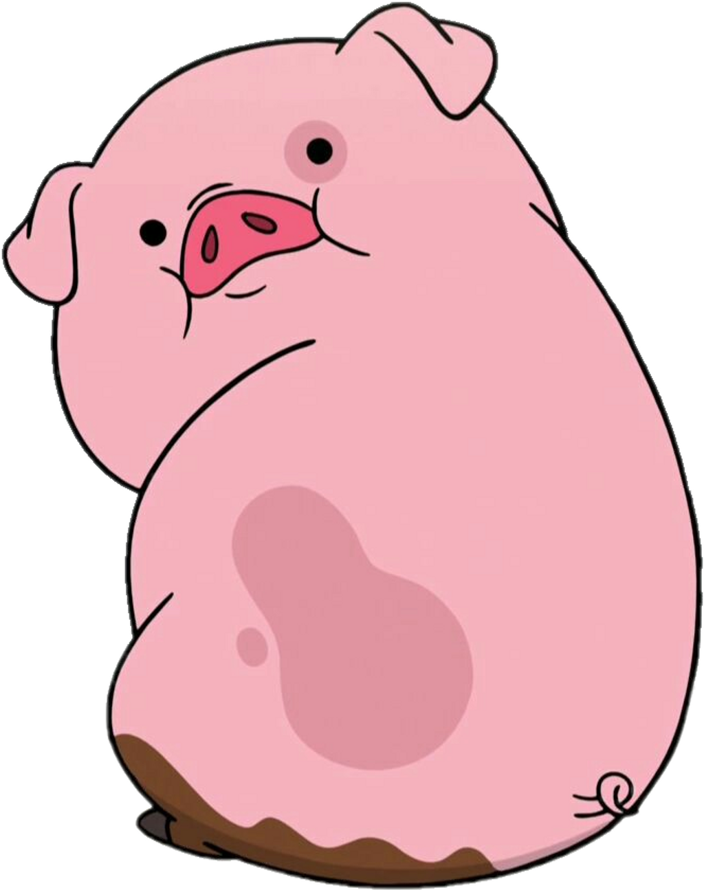 Gravity Falls Waddles Looking Back - Pig From Gravity Falls Clipart (800x800), Png Download