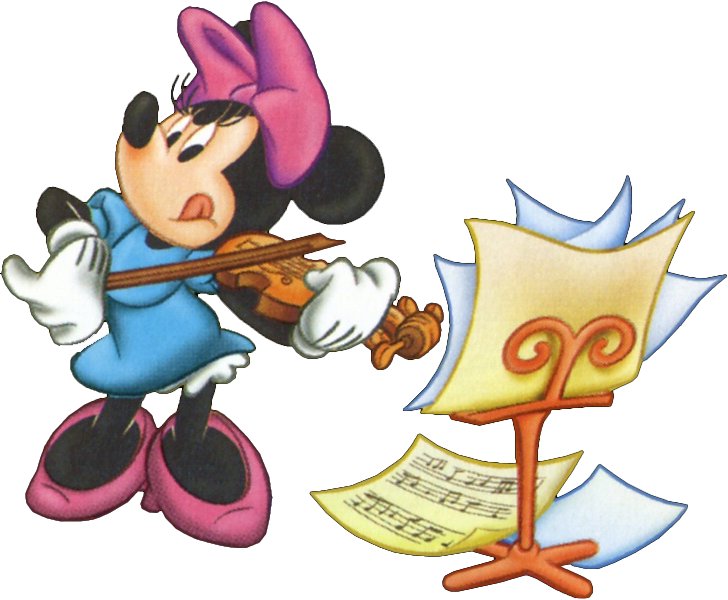 Golf Clipart Minnie Mouse - Minnie Mouse Playing Violin - Png Download (728x600), Png Download
