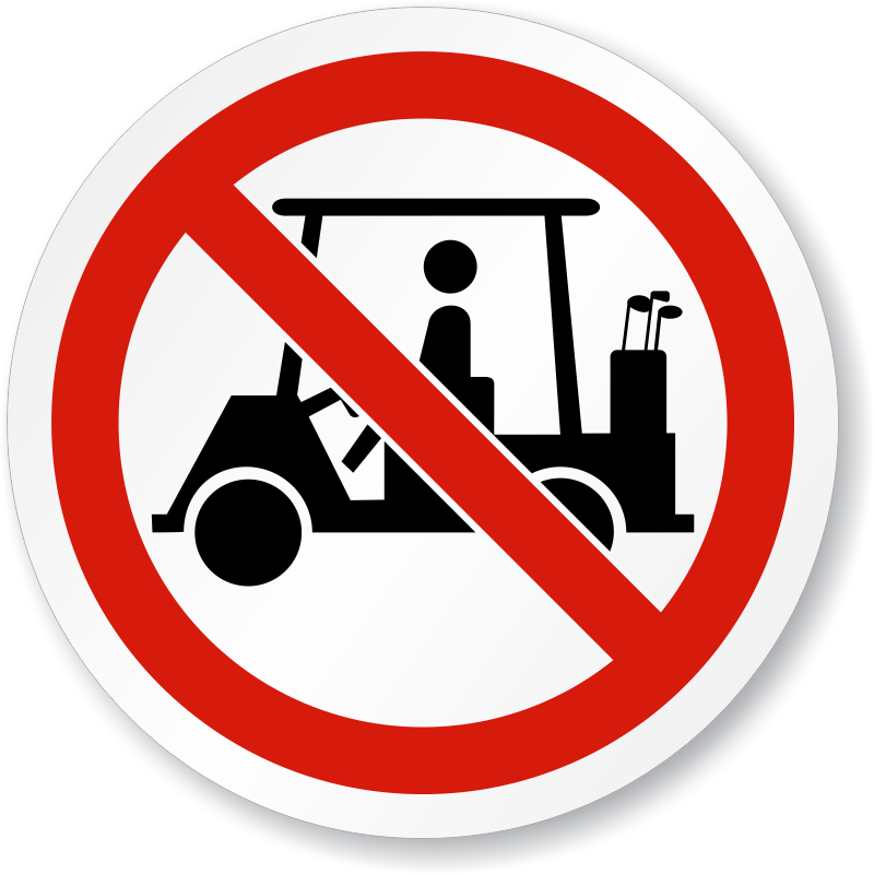 No Golf Cart Symbol Iso Prohibition Circular Sign, - No Golf Carts Allowed Signs Clipart (800x800), Png Download