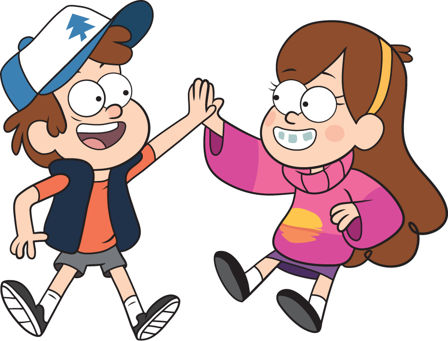 Beautiful High Five Clipart Free 16576 Clipartio Kids - Dipper Y Mabel Png Transparent Png (875x667), Png Download