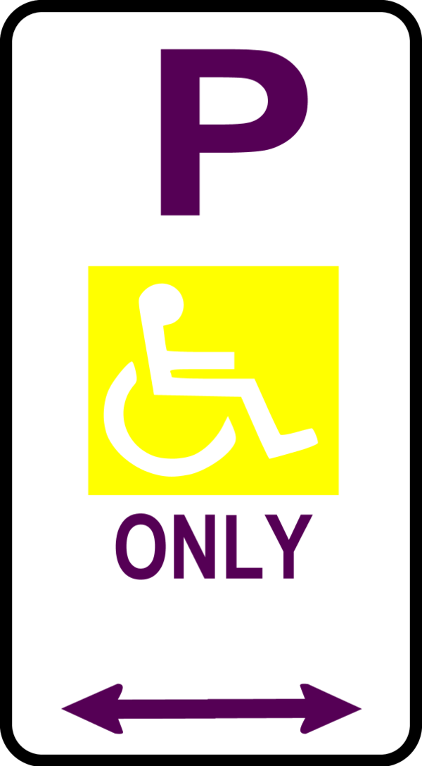 Sign Disabled Parking - Disabled Parking Sign Clipart (600x1088), Png Download