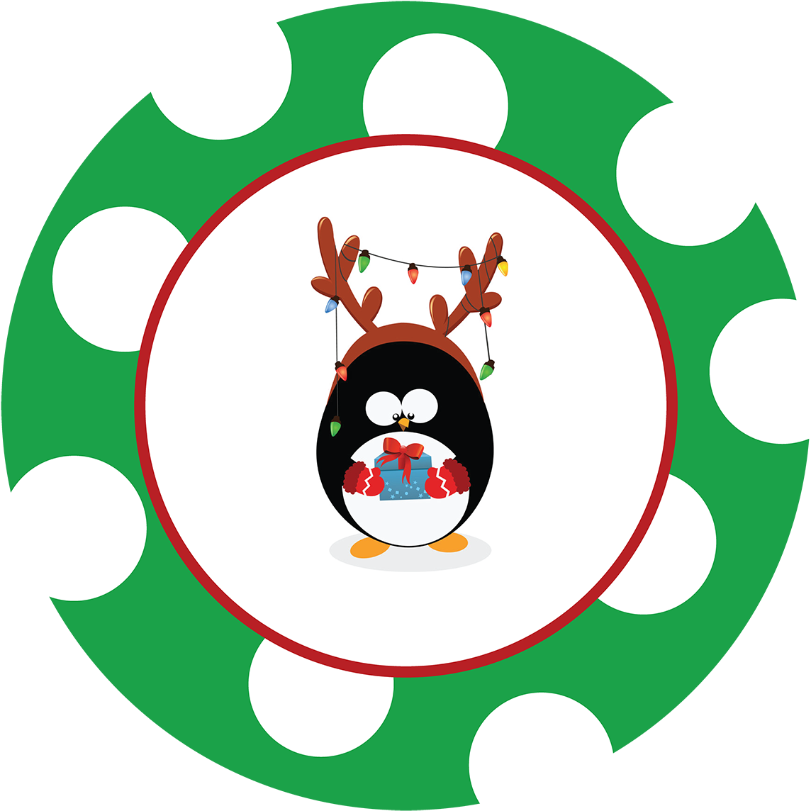 Santa Gift Tag - Christmas Penguin Set Large Mug Clipart (1200x1206), Png Download