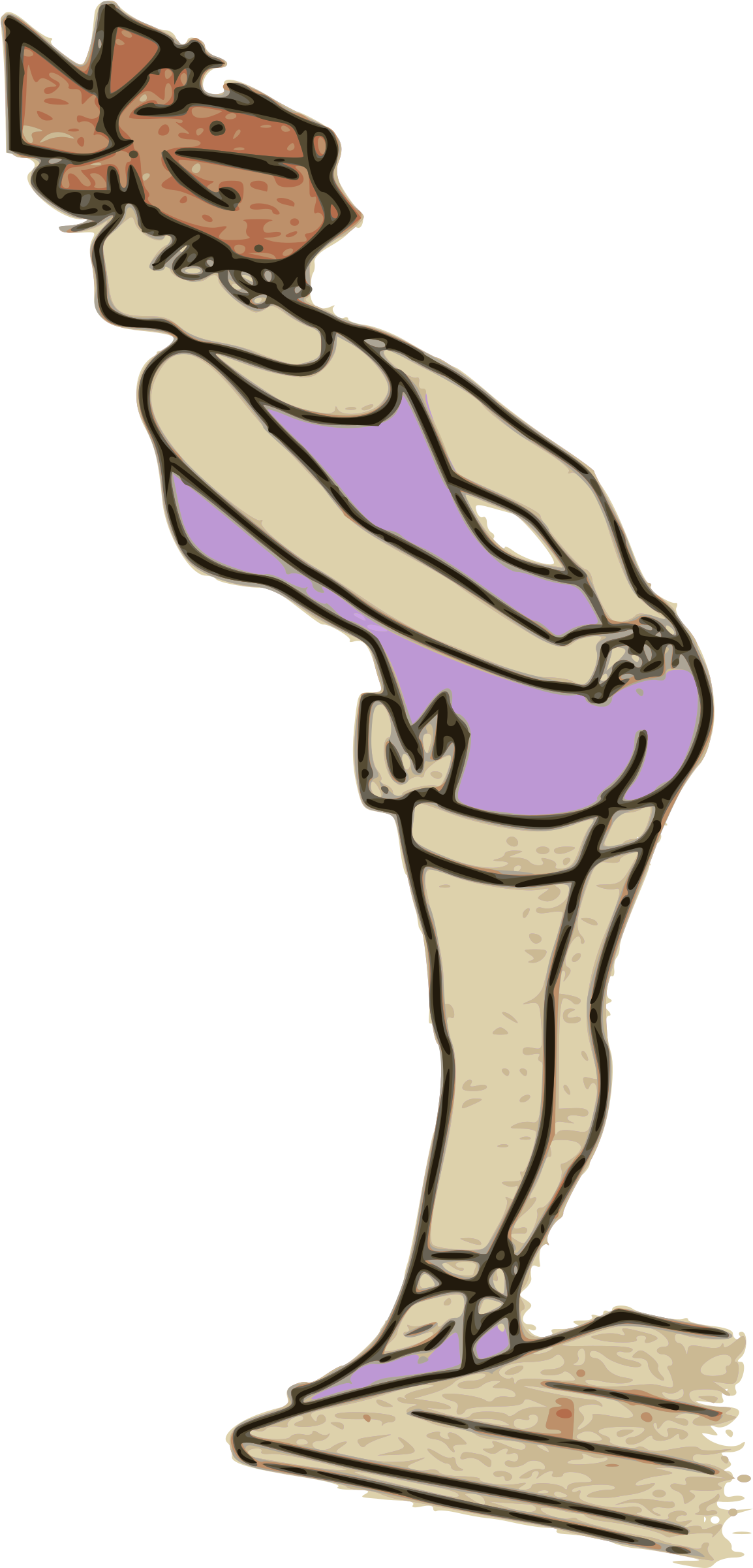 Svg Royalty Free Board Clipart Lady - Drawing - Png Download (1200x2400), Png Download