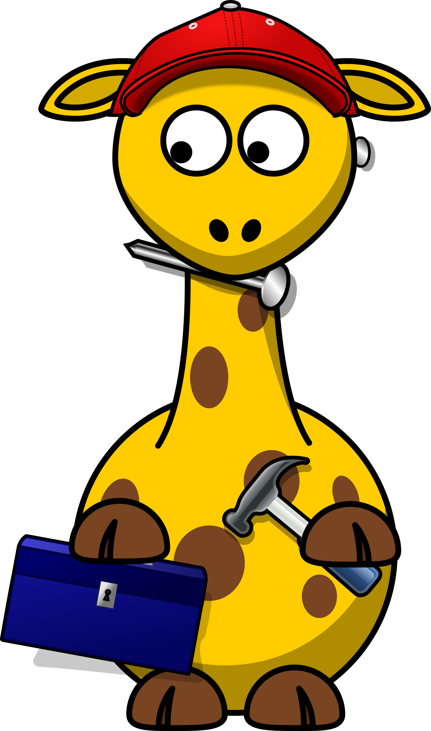 Clipart - Giraffe Craftsmen - Cartoon Giraffe - Png Download (800x800), Png Download