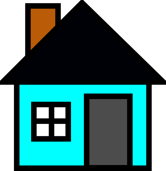 Teal Clip Art At - House Clip Art - Png Download (582x599), Png Download