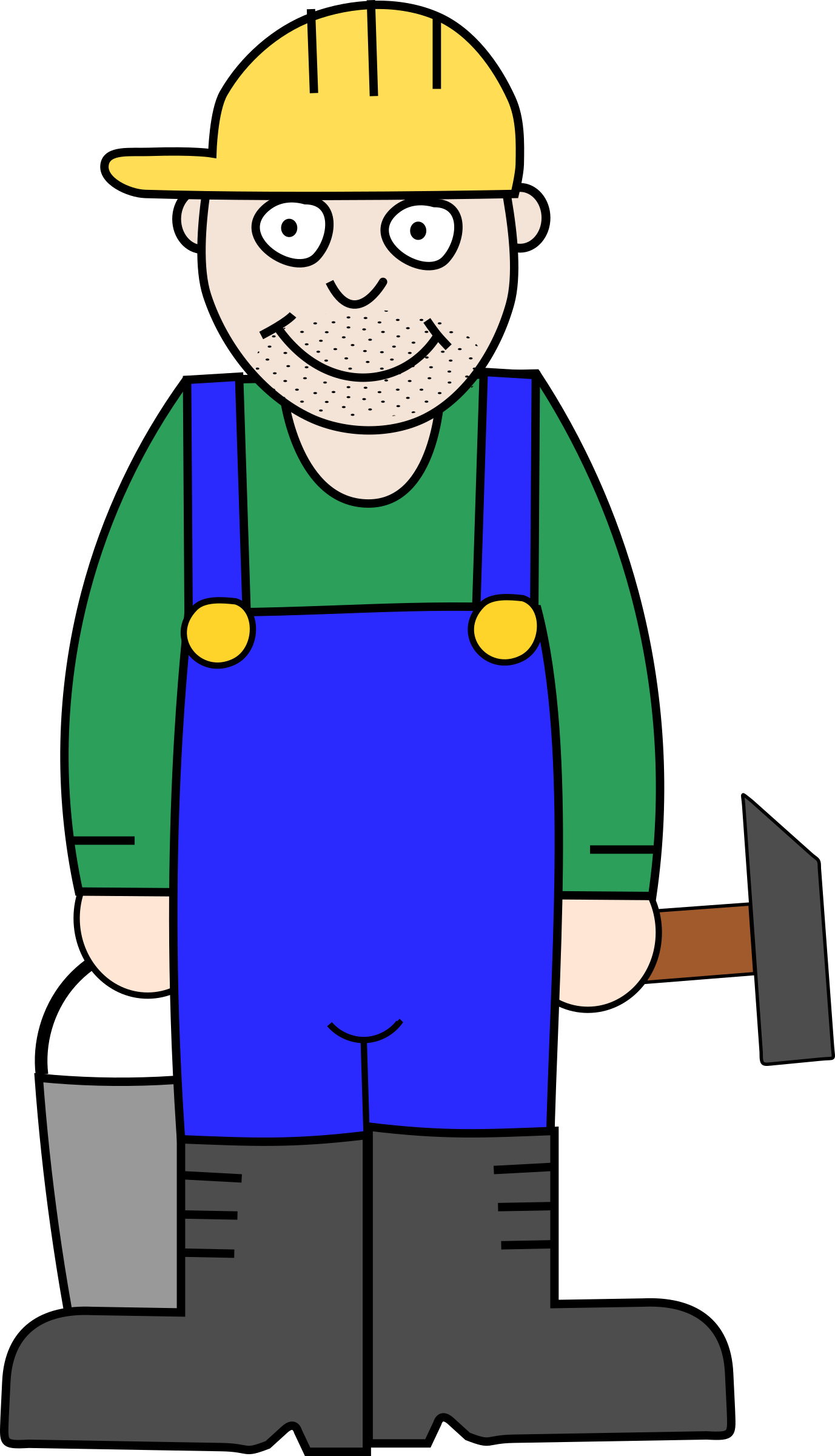 Big Image - Cartoon Farmer Clipart (1377x2400), Png Download