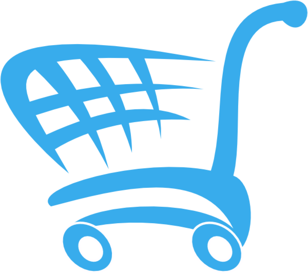 Blue Shopping Cart Png Clipart (600x534), Png Download