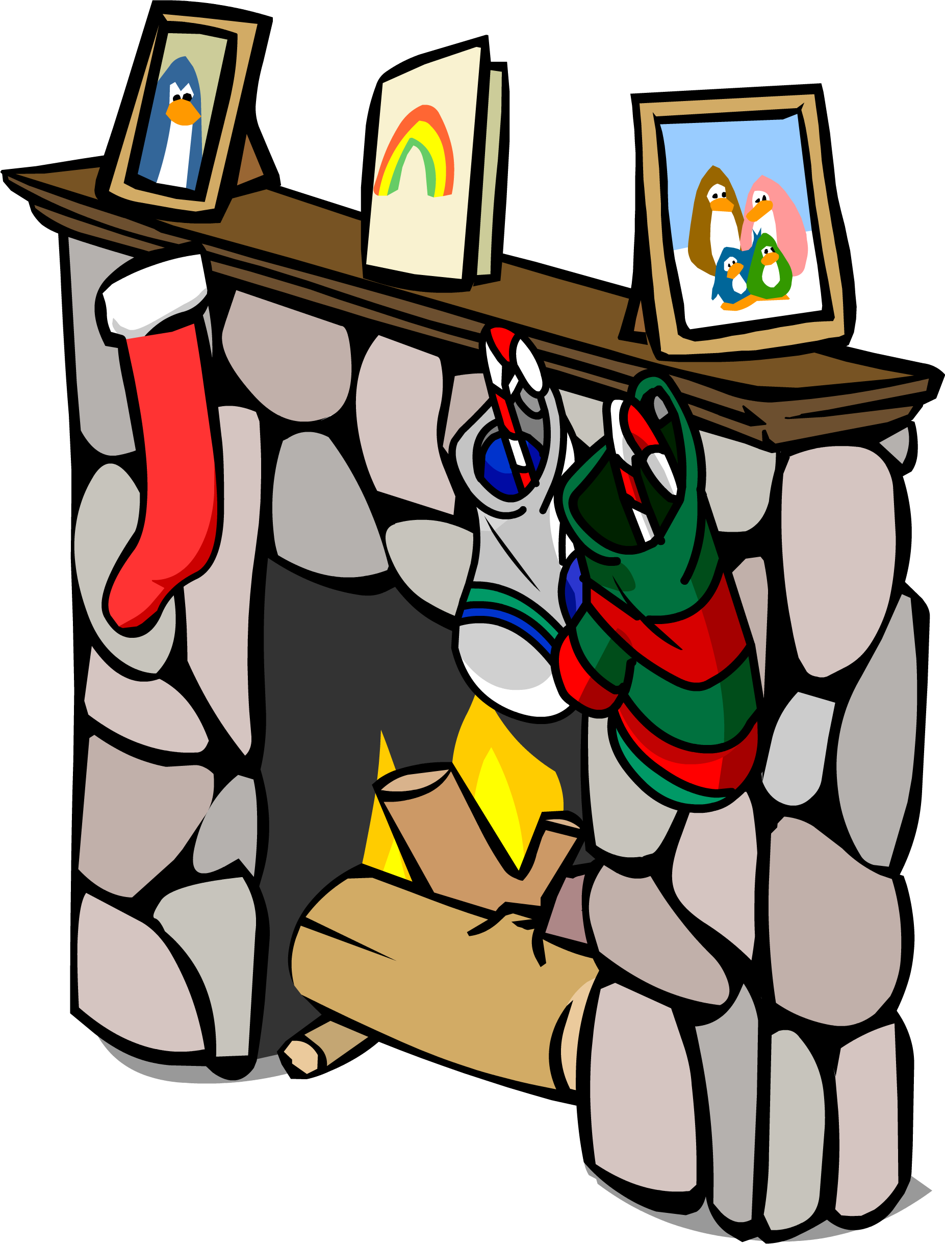 Fireplace Clipart Fireplace Scene - Club Penguin Funny - Png Download (1853x2438), Png Download
