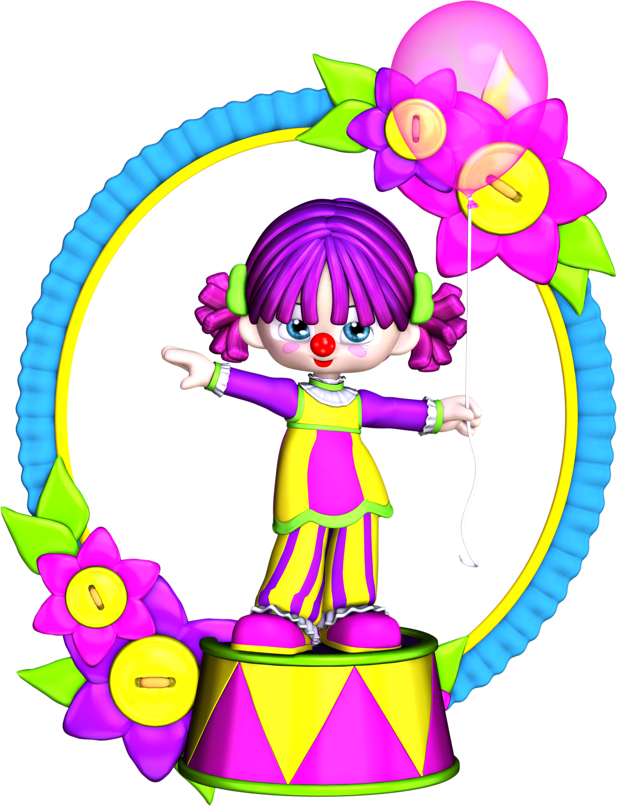 Free Birthday Clown Clipart - Clown Birthday Clipart - Png Download (2096x2740), Png Download