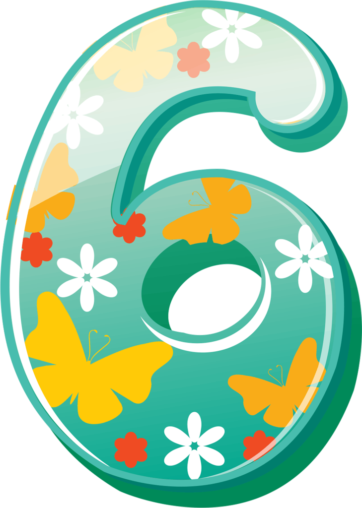 6 Clipart Six - Happy Birthday 6 Png Transparent Png (729x1024), Png Download