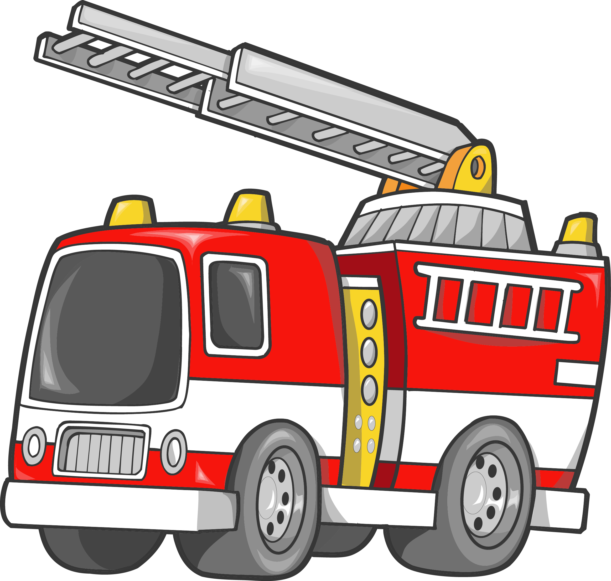 Car Fire Engine Firefighter Truck Clip Art - Camion De Bomberos Animados - Png Download (2326x2211), Png Download