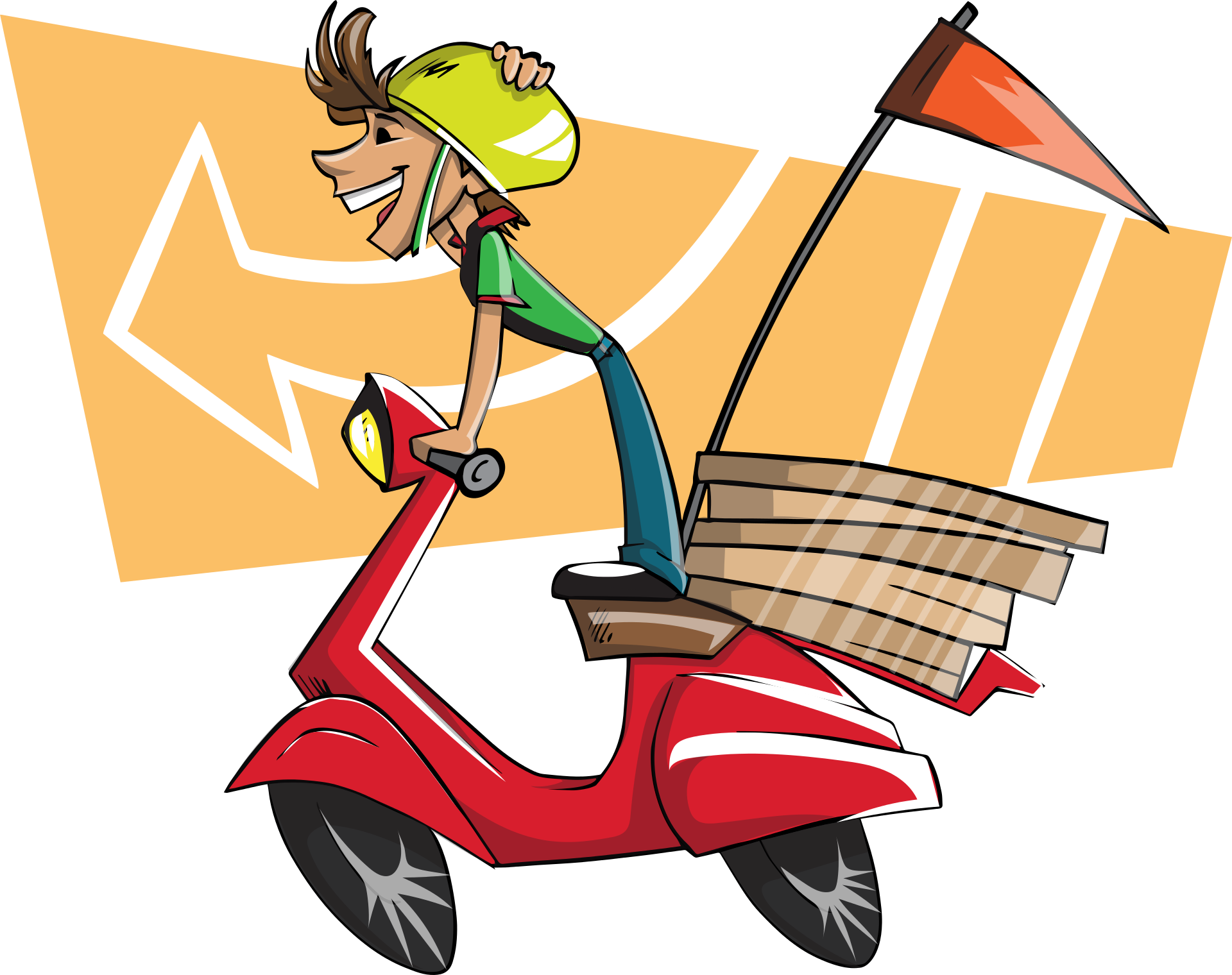 Mcdonald's Clipart Employee - Mcdonalds Delivery In Cartoon - Png Download (1920x1520), Png Download