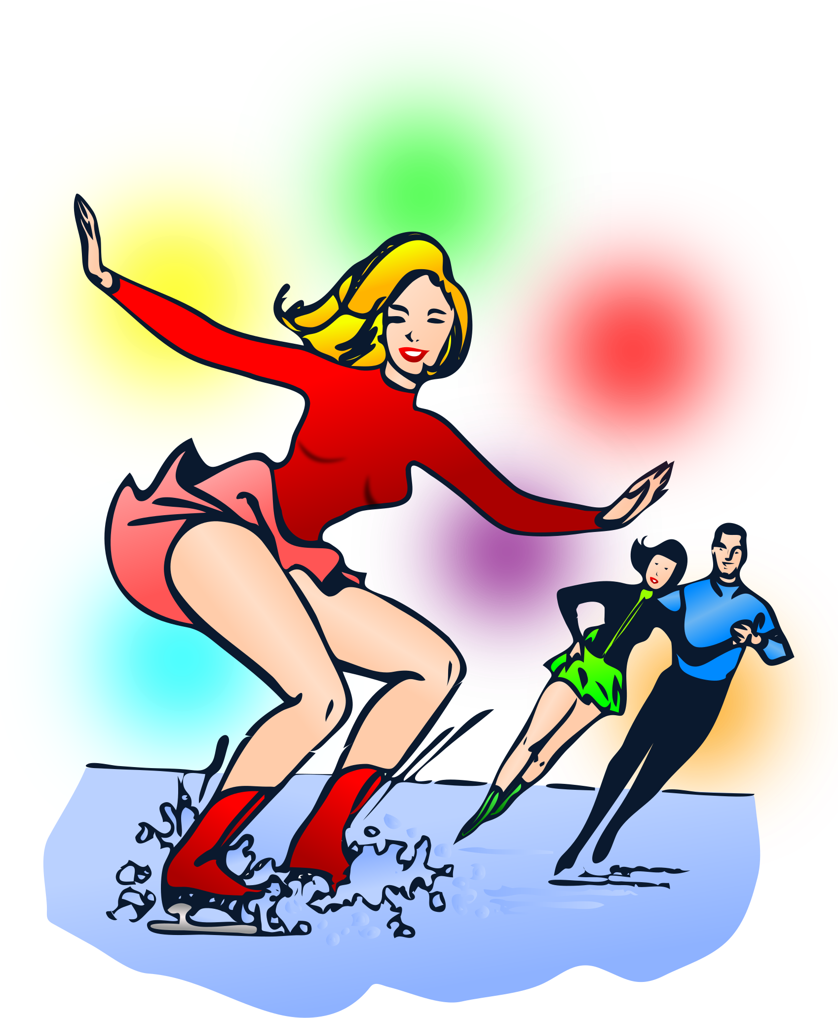 Big Image - Black Ice Skater Shower Curtain Clipart (1697x2400), Png Download