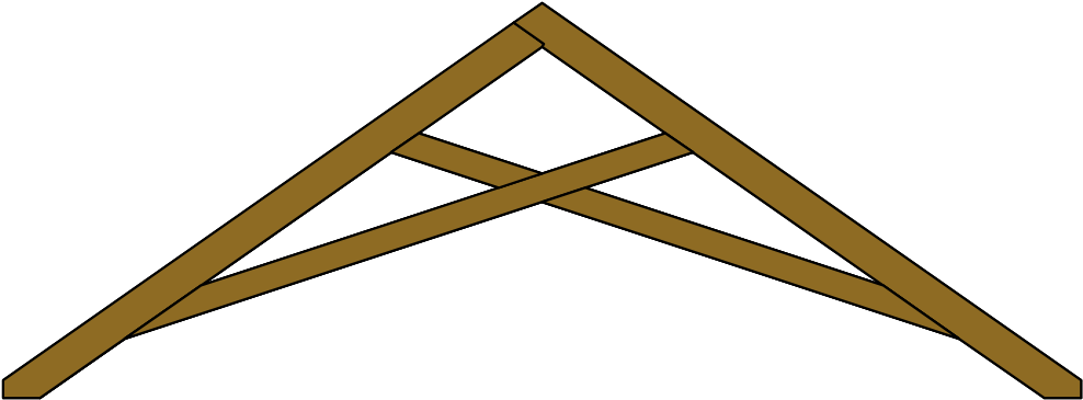 Scissor Roof Truss Drawing Clipart (1024x517), Png Download