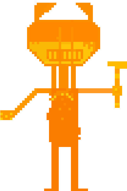Lava Demon Ax Bendy - Pixel Art Clipart (540x790), Png Download