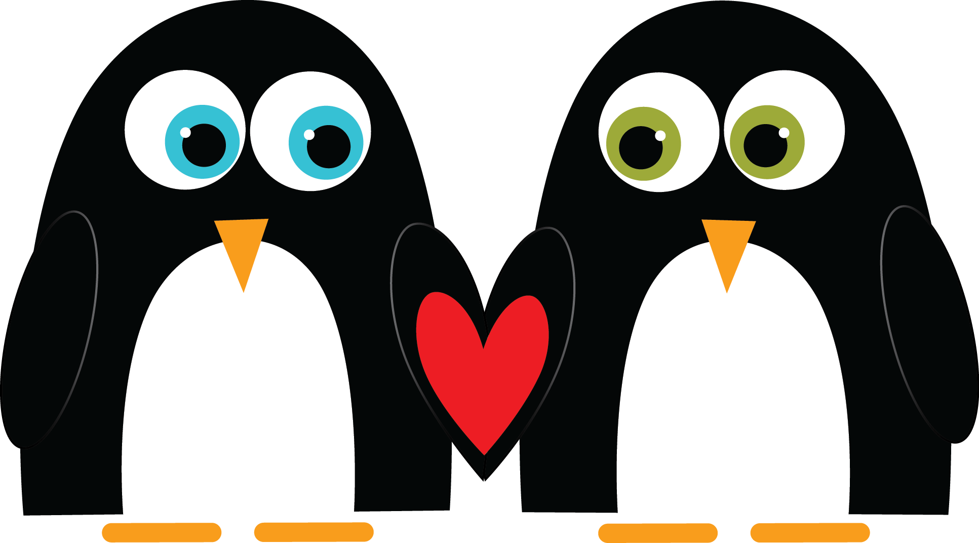 Love Penguins - Portable Network Graphics Clipart (1933x1072), Png Download