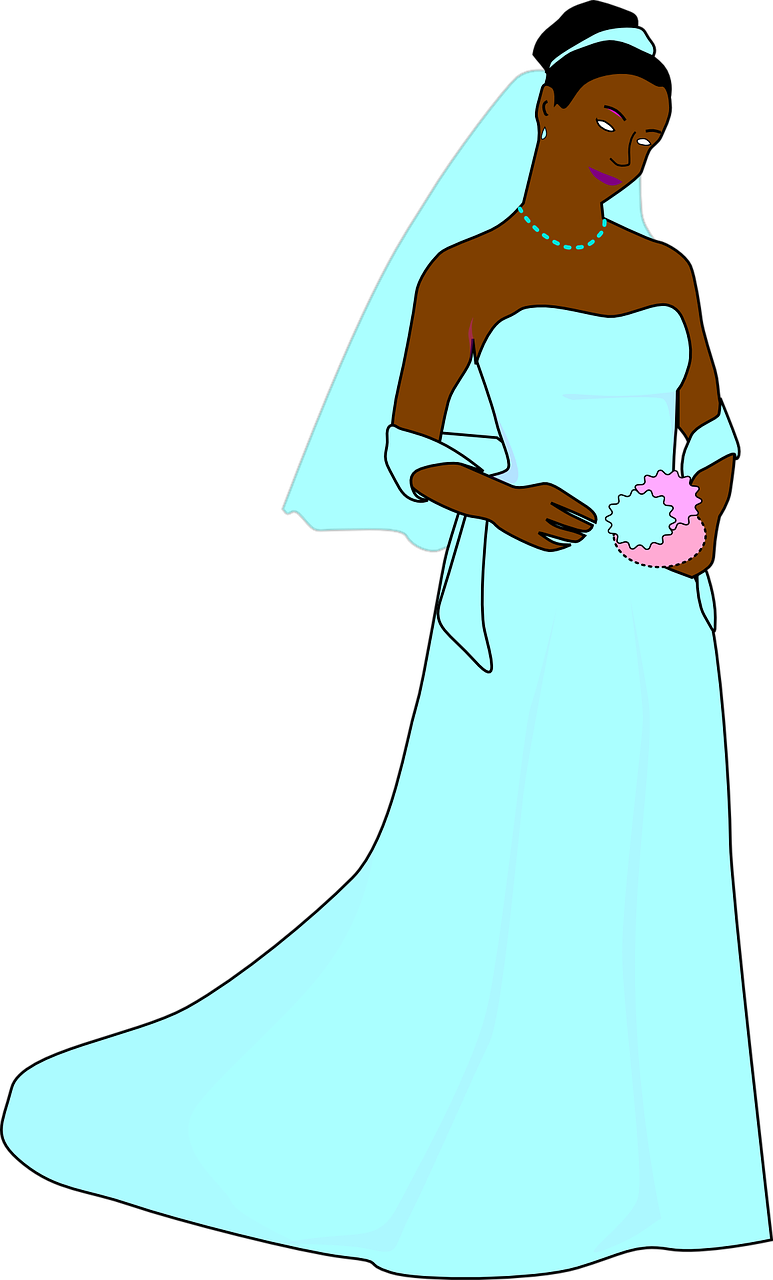 Wedding, Bride, Dress, White, Veil, Bouquet - Clip Art - Png Download (773x1280), Png Download