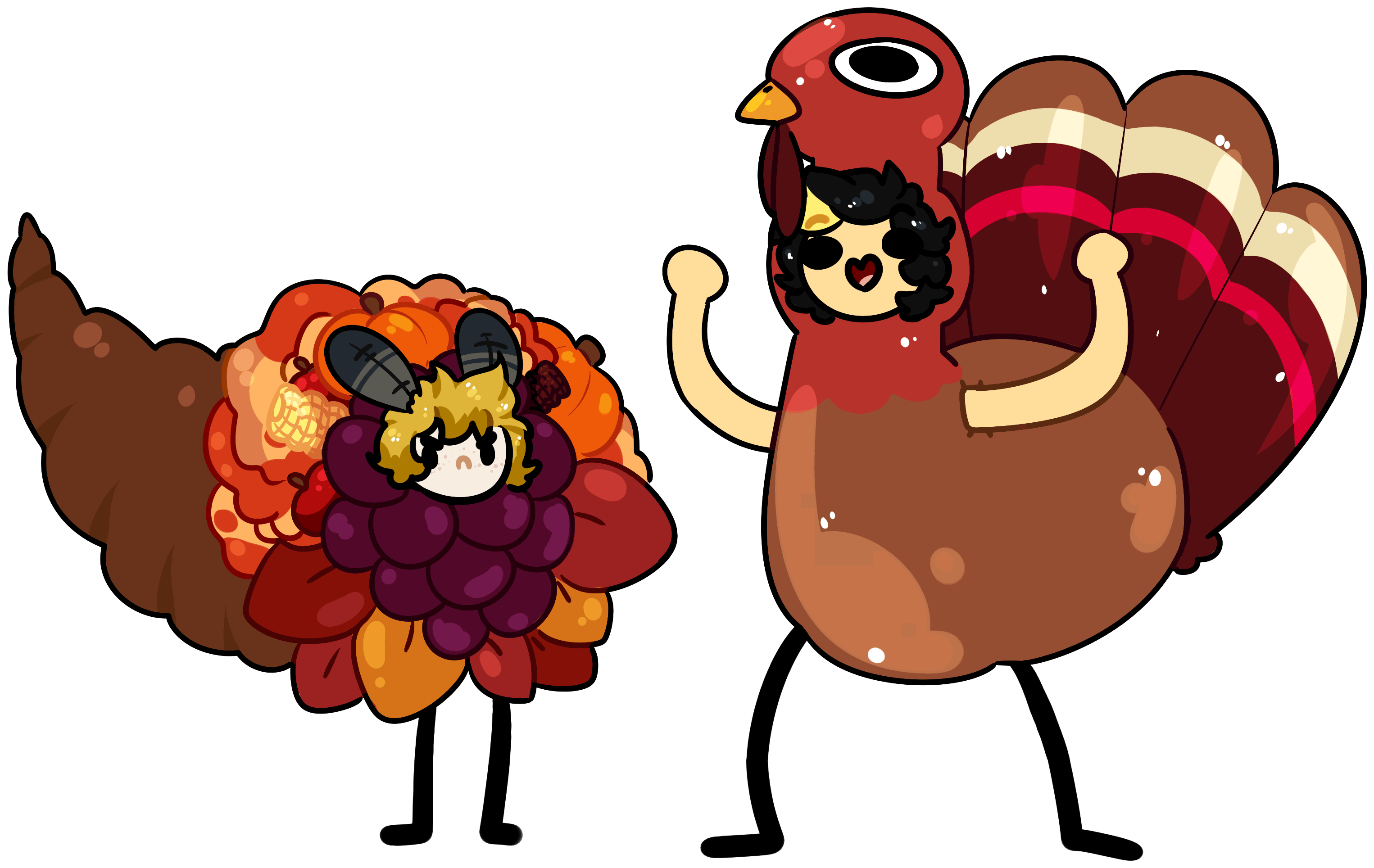 [oc] Turkey Day - Cartoon Clipart (3200x2202), Png Download