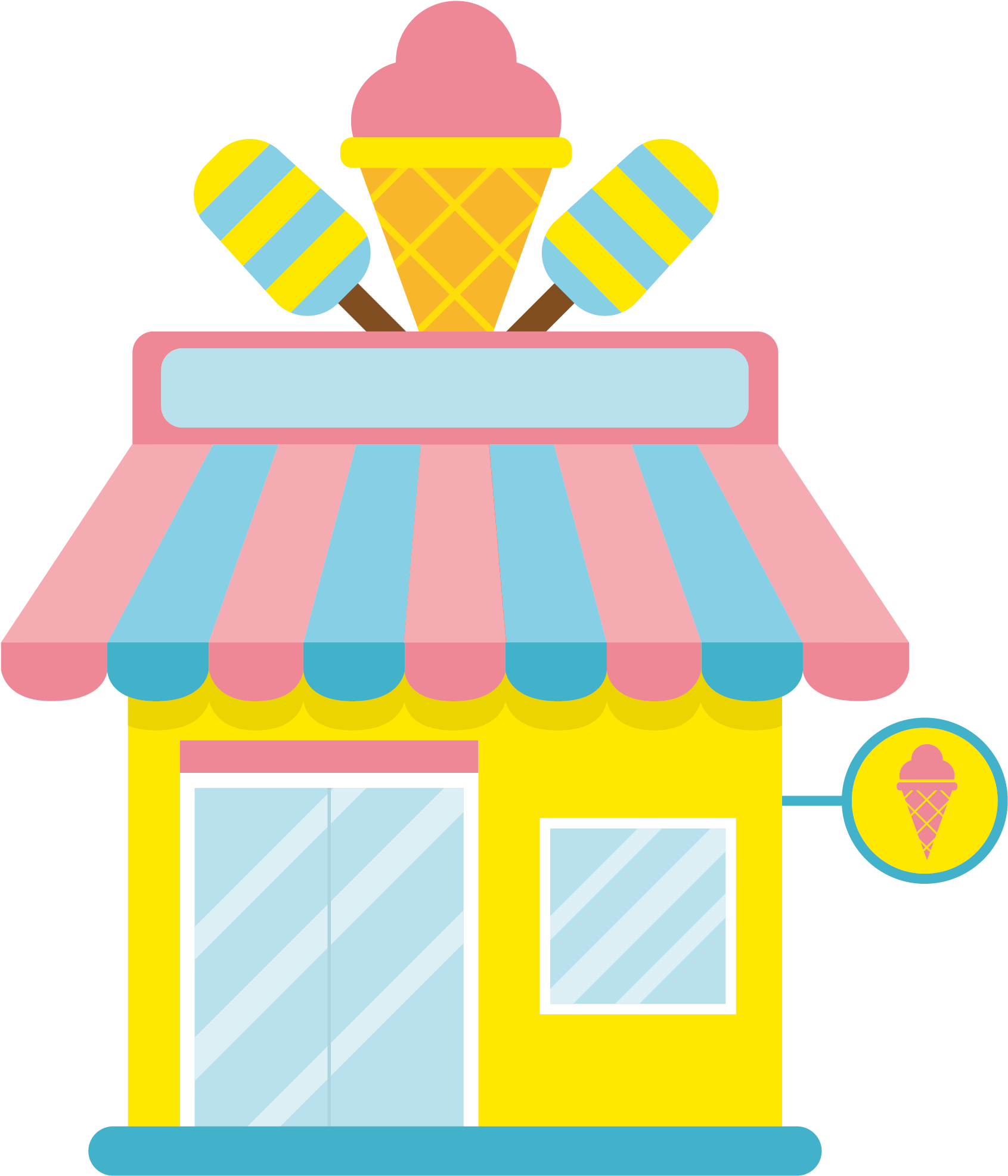 Download 卡通冰淇淋屋子 Ice Cream Shop In Cartoon Ice Cream Hut Clipart