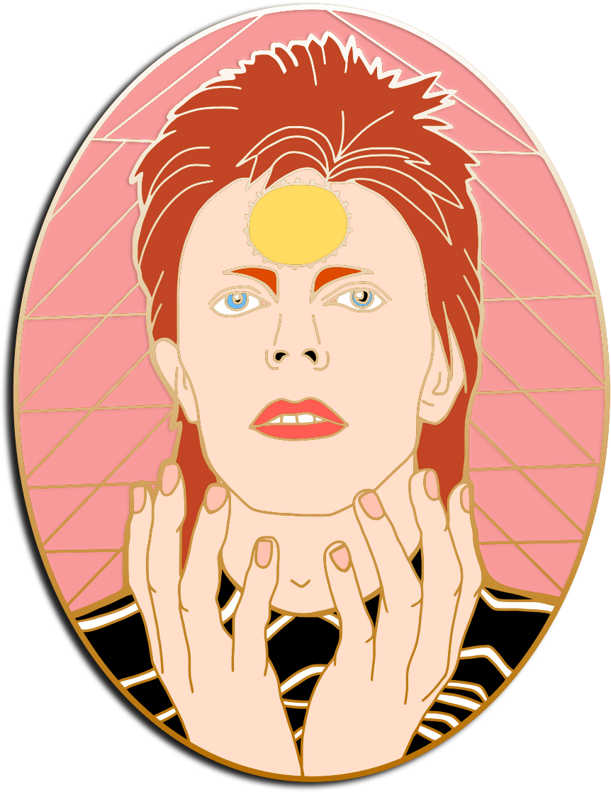 David Bowie Hard Enamel Lapel Pin Concept Art - David Bowie Enamel Pin Clipart (900x1155), Png Download