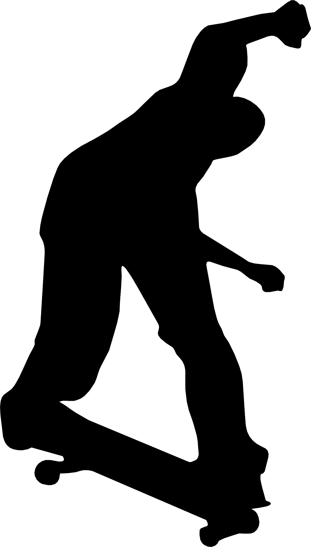 Skateboard Cutout Clipart (1058x1859), Png Download