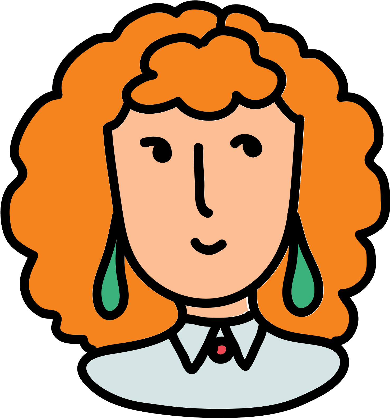 User Female Red Hair Icon - User Clipart (1600x1600), Png Download