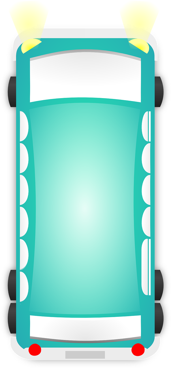 Bus Car Van Top View Turquoise Png Image Picpng - Van Top View Vector