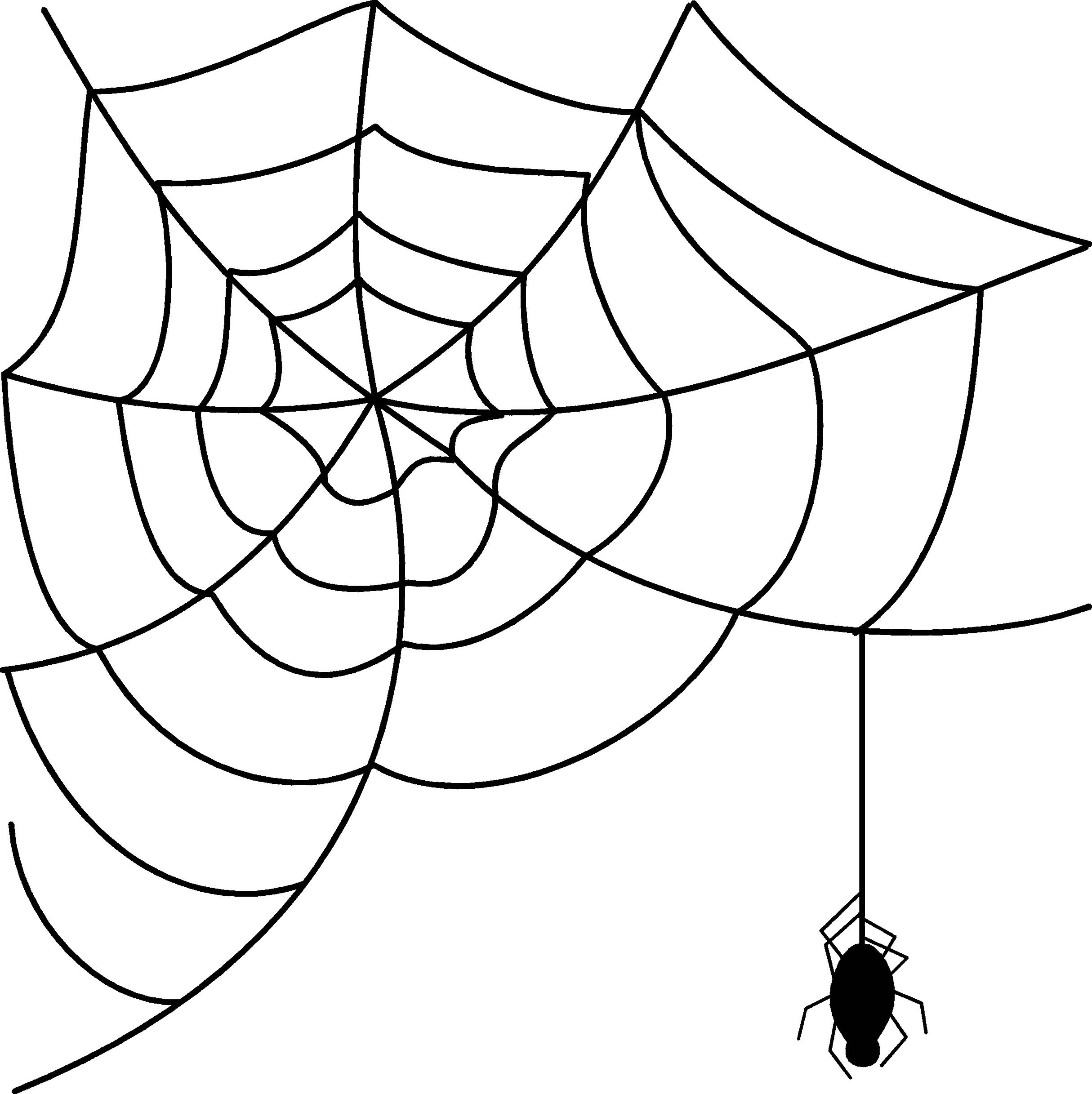 Spider Web Clip Art & Spider Web Clip Art Clip Art - Spider Web Clipart Black And White - Png Download (2429x2434), Png Download