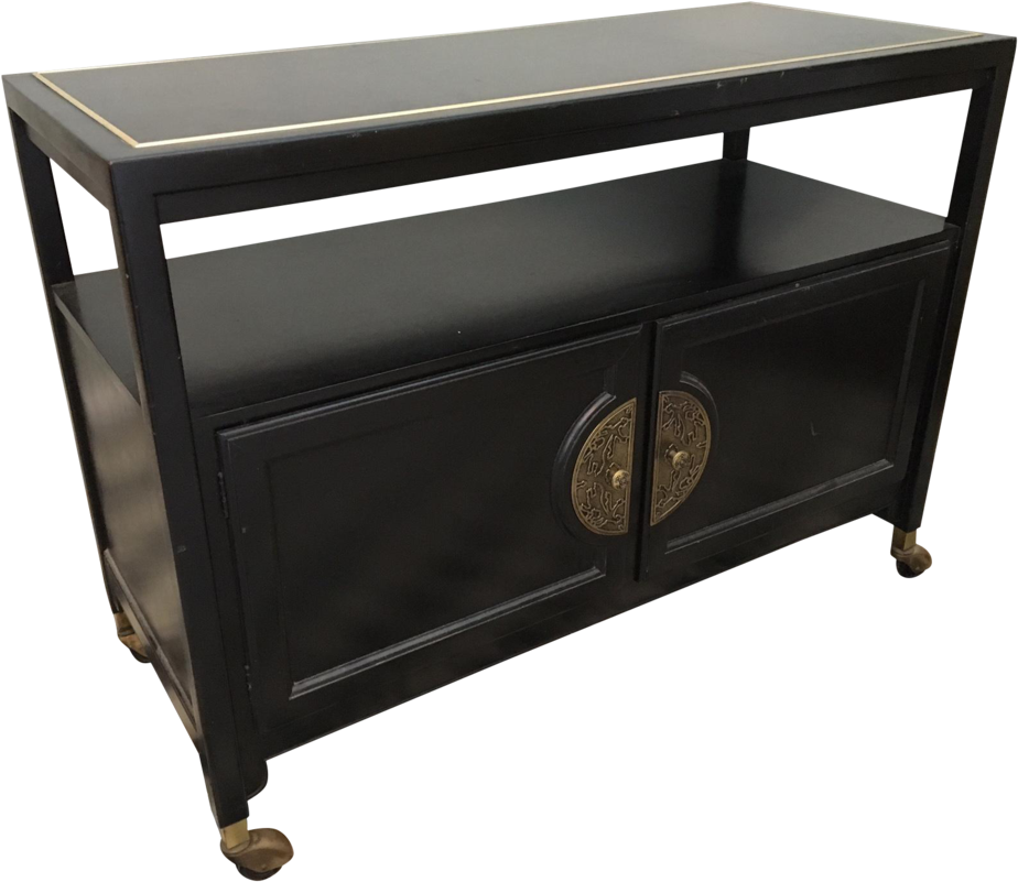 Black Asian Chinoiserie Server Cart - Chinoiserie Clipart (1024x888), Png Download