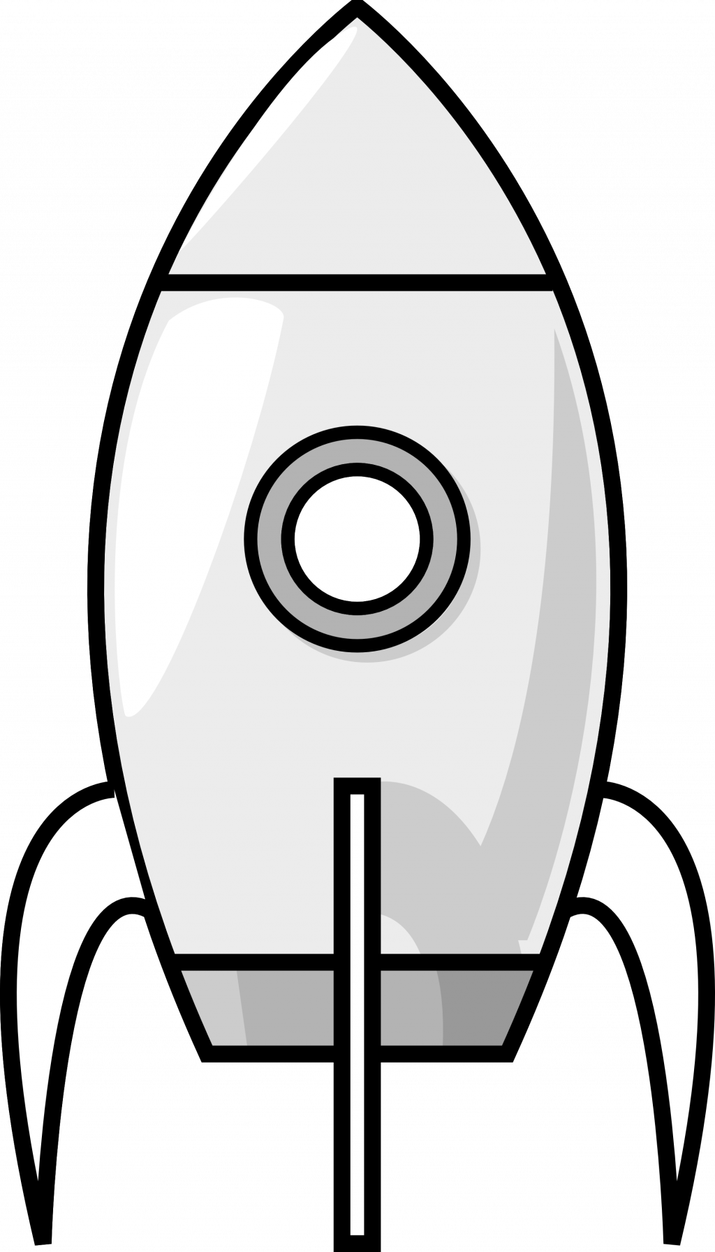 Pocket Clipart Drawn - Rocket Clipart Black And White - Png Download (1024x1791), Png Download