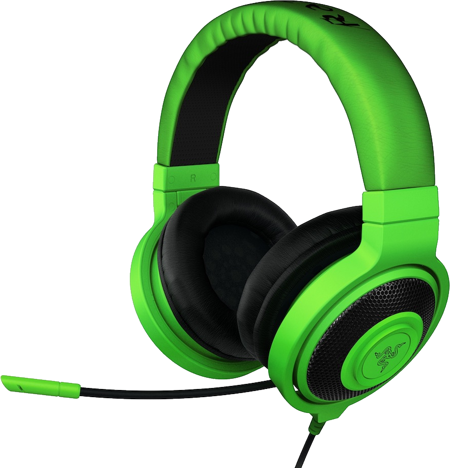 Green Headphones Png Image - Razer Kraken Pro V1 Clipart (884x918), Png Download