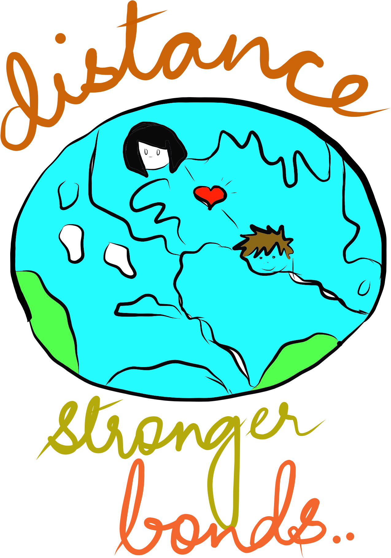 Ld - Distance Stronger - Long-distance Relationship Clipart - Full Size ...