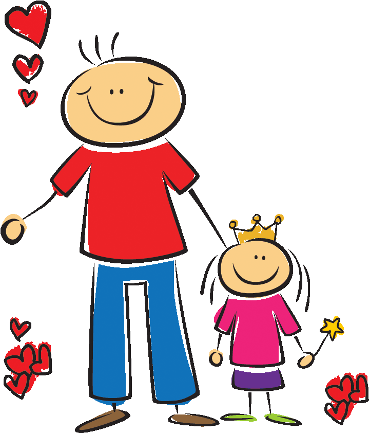 Clipart Girl Dad - Cartoon - Png Download (729x852), Png Download