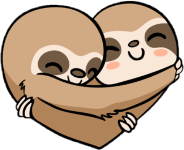 Sloth Heart Clipart (624x511), Png Download