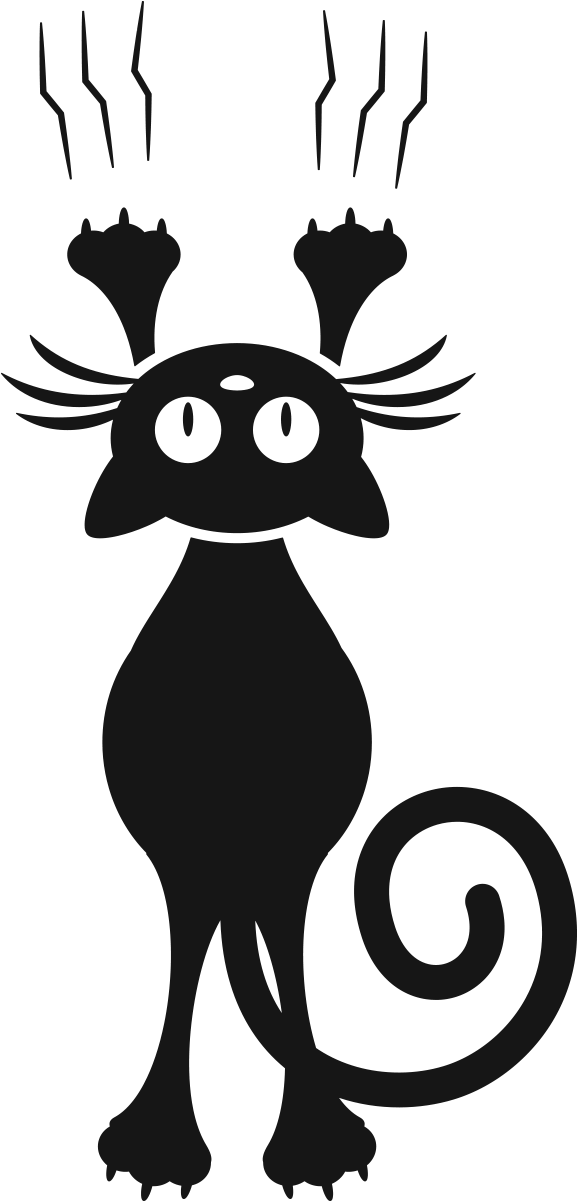 Sticker Voiture Chat Glissant Ambiance Sticker Fan - Kawaii Dibujos De Gato Clipart (1200x1200), Png Download