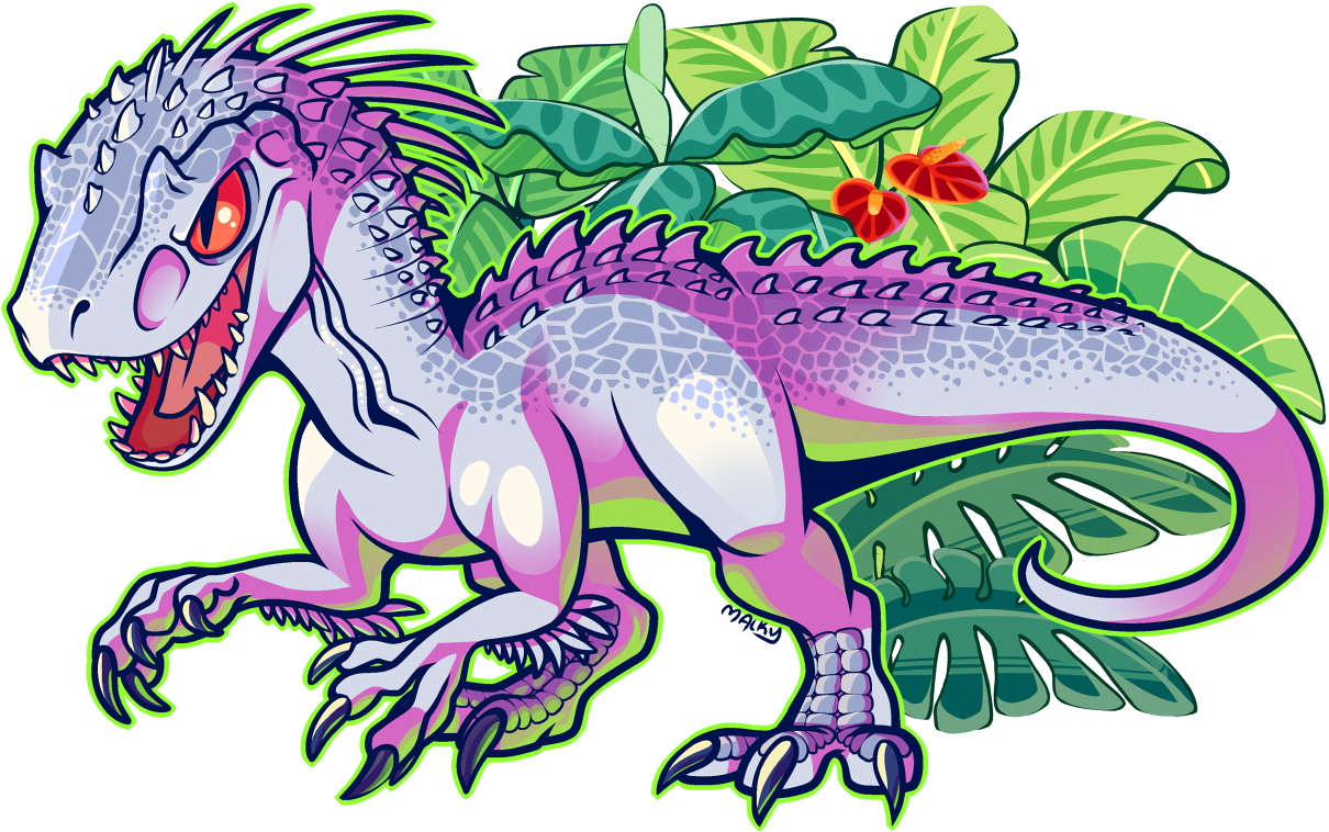 Indominus Rex - Jurassic World Indominus Rex Cartoon Clipart (1273x795), Png Download