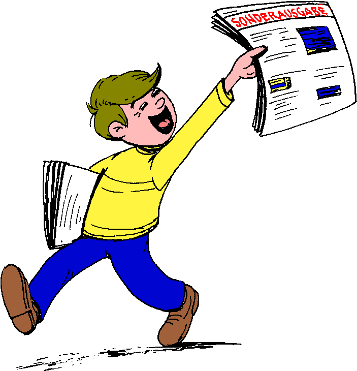 News Boy Animation Clipart (752x781), Png Download