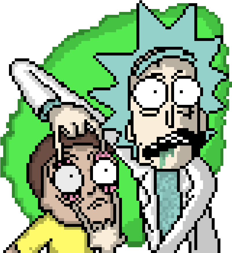 Rick And Morty - Rick And Morty Pixel Art Clipart (1000x970), Png Download