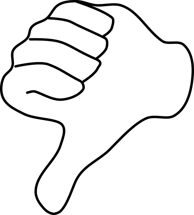 Thumbs Down White Png Clipart (650x720), Png Download