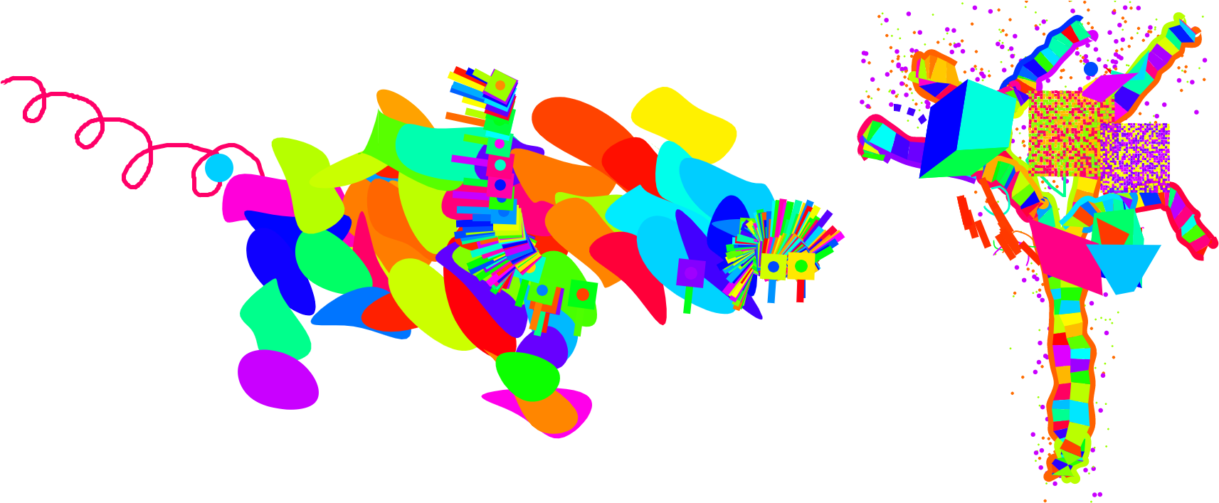 Large Funky Piglet And Tree - Graphic Design Clipart (1818x750), Png Download