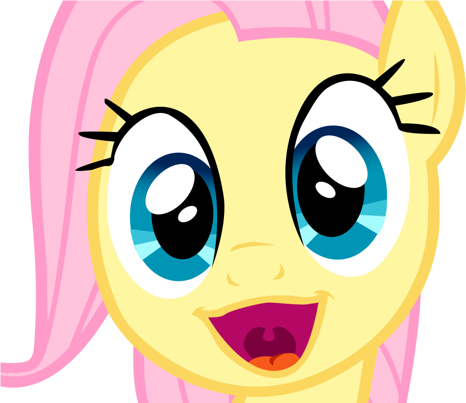 My Little Pony Clipart Face - Fluttershy Filly And Applejack - Png Download (1000x826), Png Download